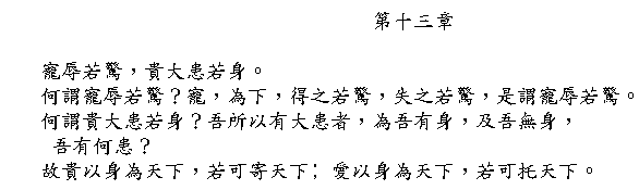Tao Te Ching Chapter 13 in Chinese