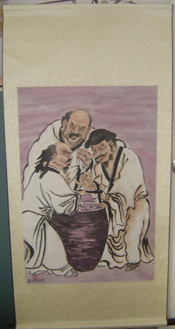 three vinegar tasters in robes